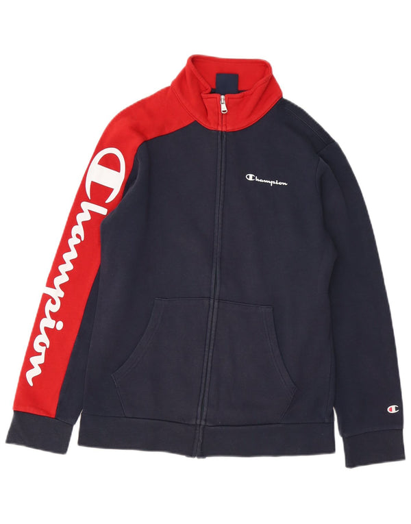 Champion drenge træningsdragt topjakke 11-12 år Large Navy Blue Colourblock