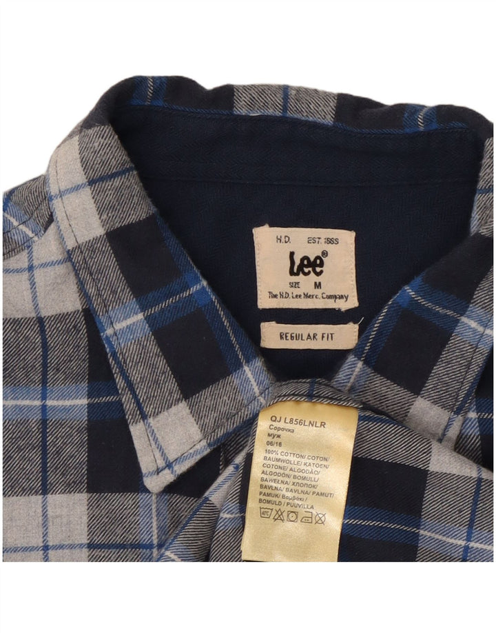 Lee Herre Regular Fit Flannel skjorte Medium Blue Ternet Bomuld
