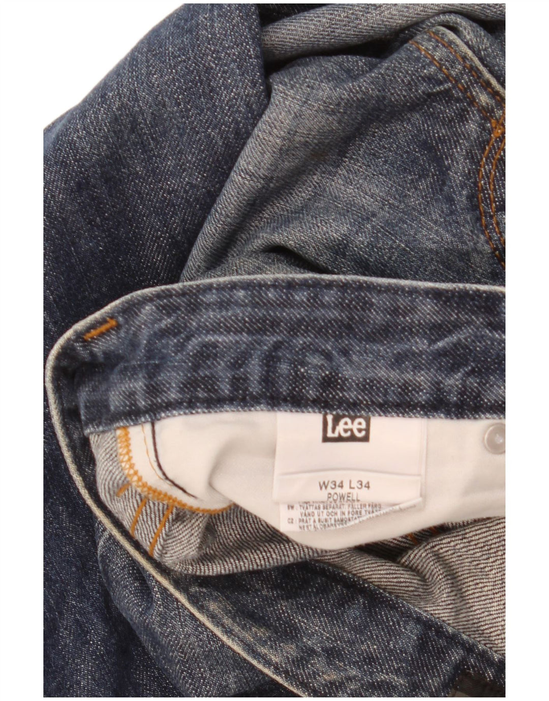 Lee Mens Powell Straight Jeans W34 L34 Blå Bomuld