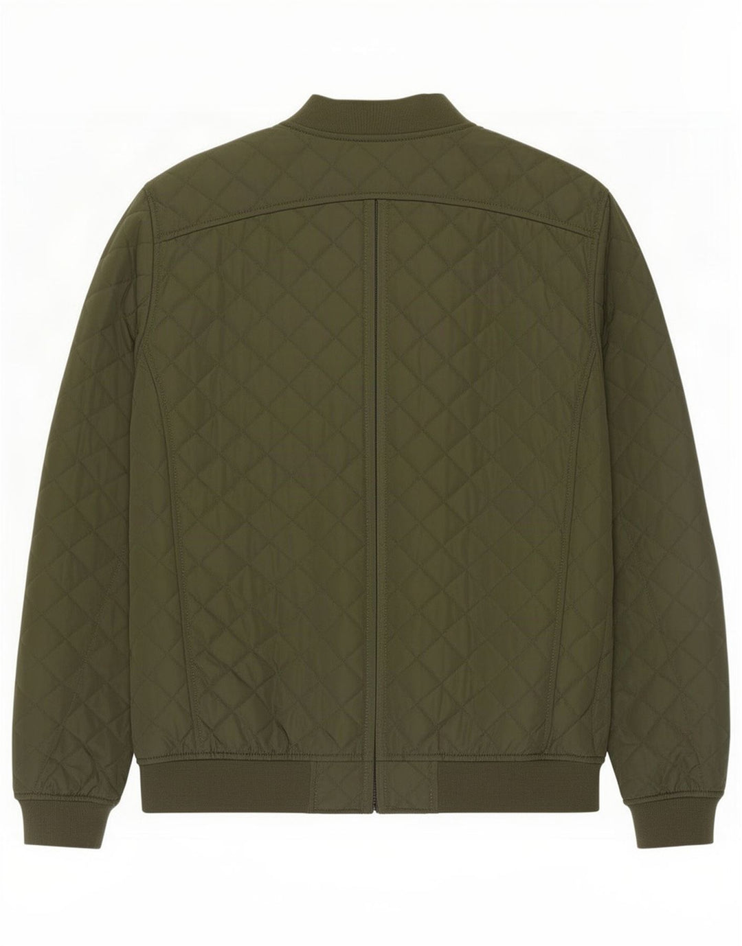 Zara Herre Quiltet Jakke UK 42 XL Grøn Polyester