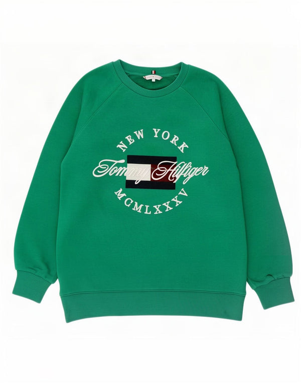 Tommy Hilfiger Herre Grafisk Sweatshirt Jumper Lille Grøn Bomuld