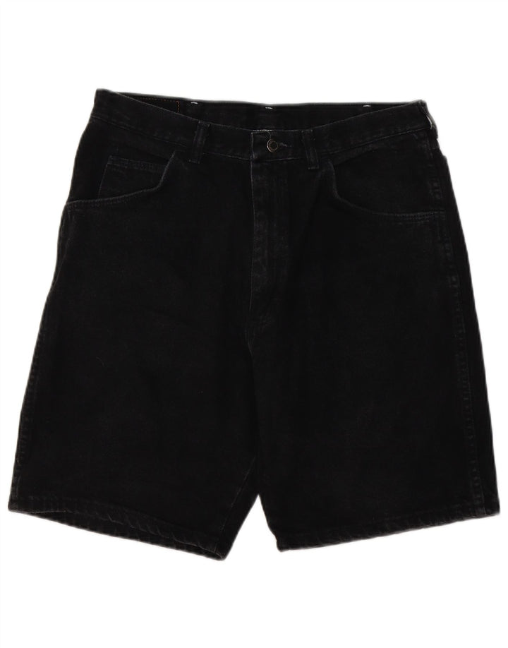 WRANGLER Mens Denim Shorts W34 Large Black Cotton