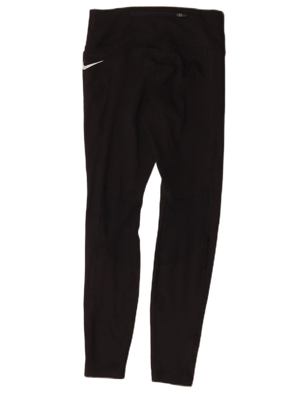Nike Dame Dri Fit Leggings UK 8 Small Black Polyester