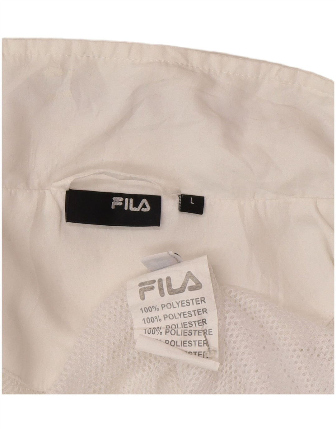 Fila træningsdragt topjakke til kvinder UK 16 Stor hvid polyester
