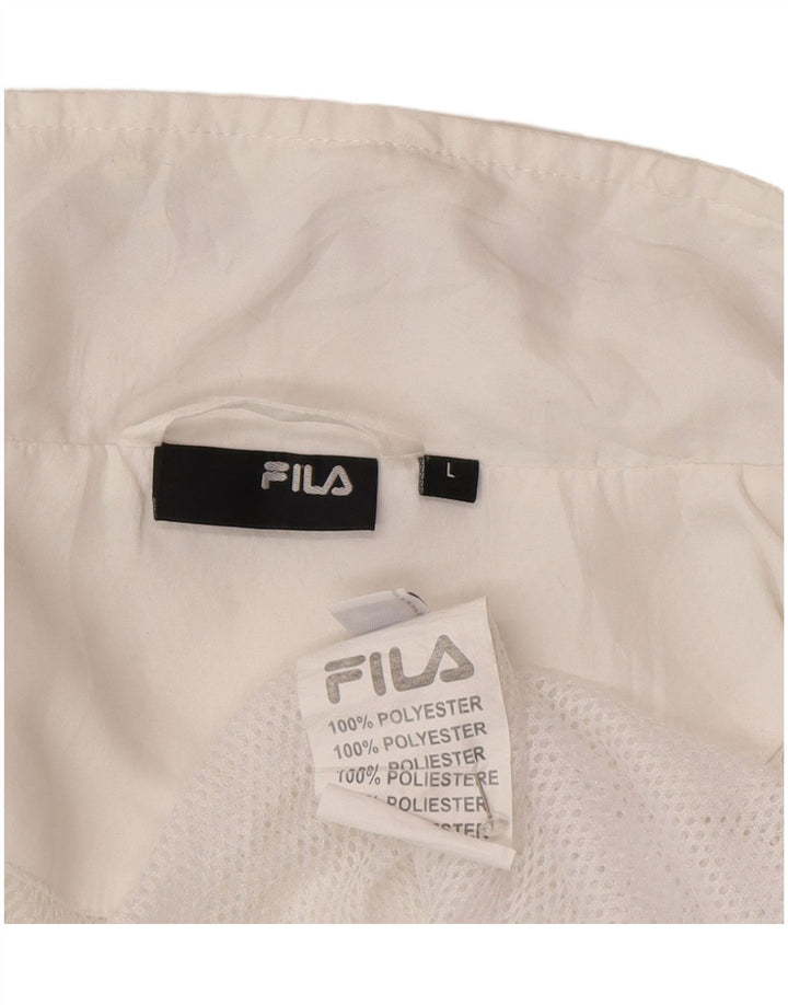 Fila træningsdragt topjakke til kvinder UK 16 Stor hvid polyester