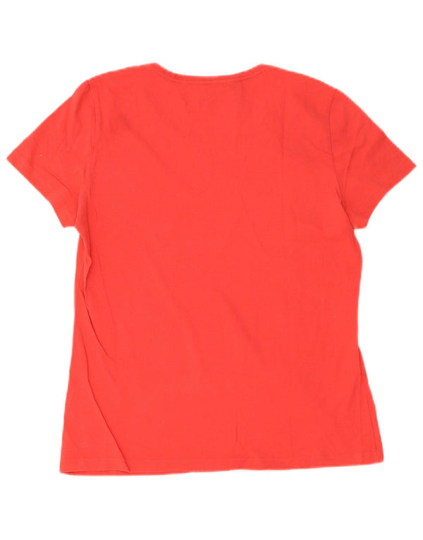 Adidas Dame Grafisk T-Shirt Top UK 16/18 Large Red