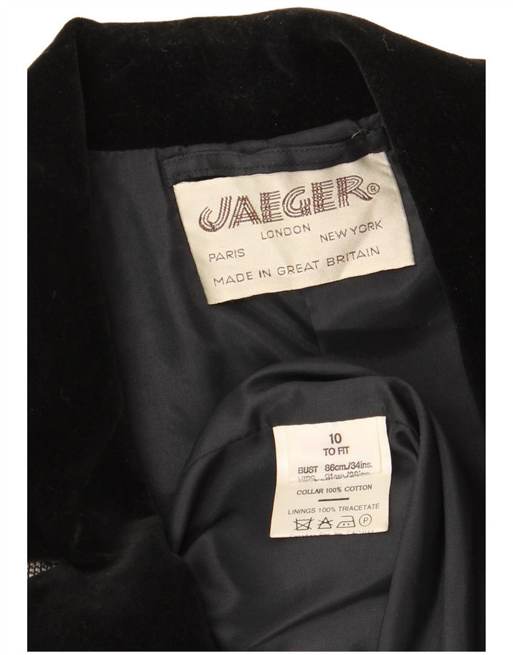 Jaeger Womens Crop 1-knap blazerjakke UK 10 Small Grey Ternet Bomuld