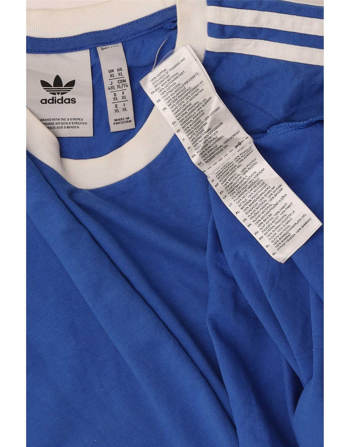 Adidas Herre T-Shirt Top XL Blå Bomuld