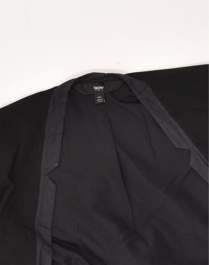 MOSSIMO Womens Blazer Jacket UK 14 Medium Black Polyester | Vintage Mossimo | Thrift | Second-Hand Mossimo | Used Clothing | Messina Hembry 