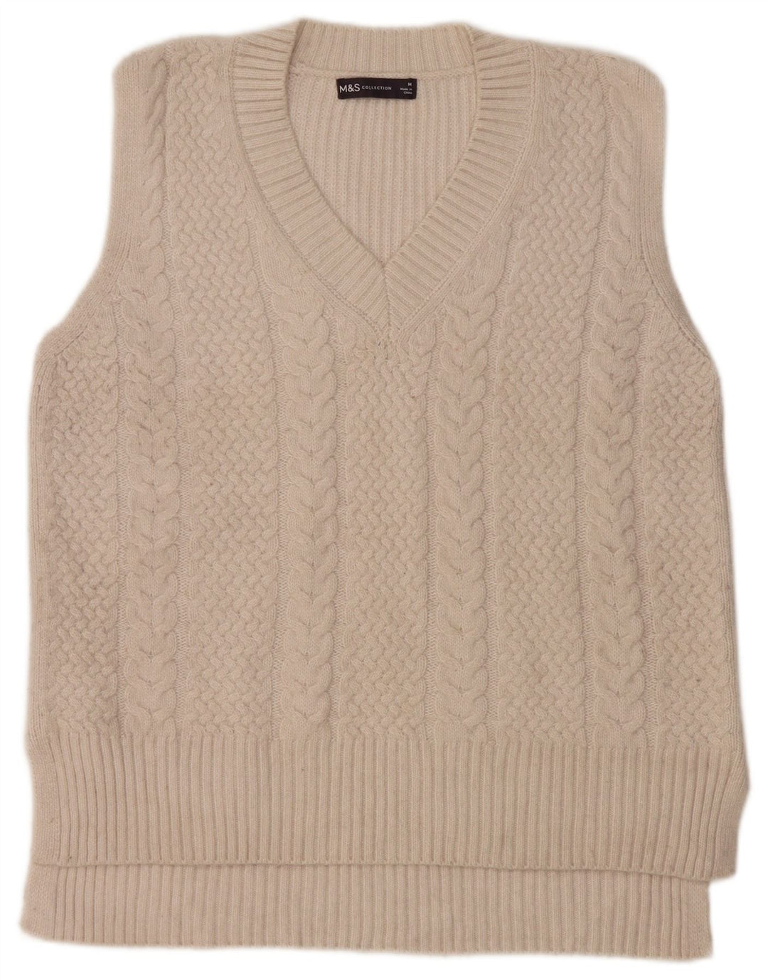 Marks & Spencer Dame Vest Tank Top UK 14 Medium Off White Polyester