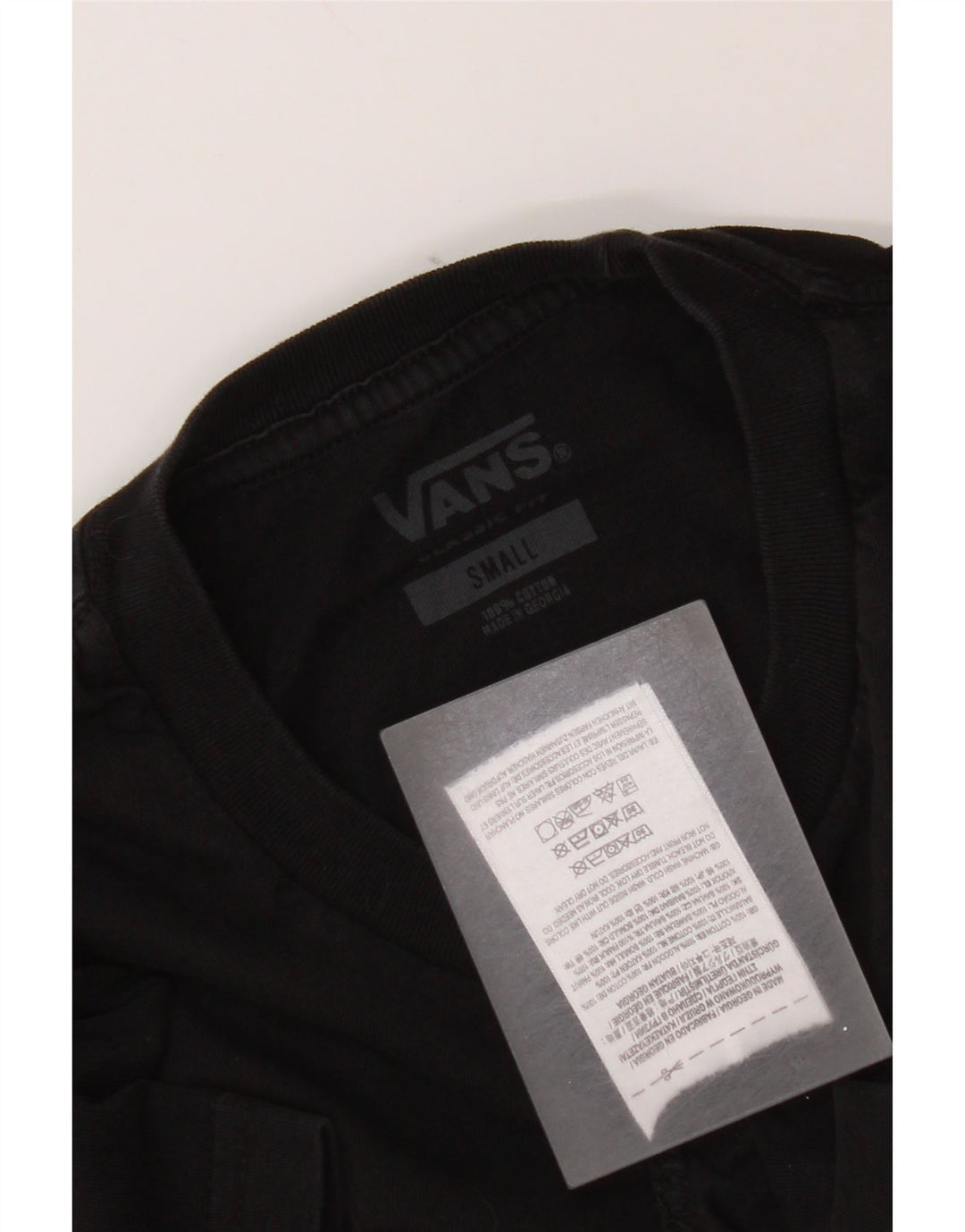 Vans Herre Classic Fit T-Shirt Top Lille Sort Bomuld
