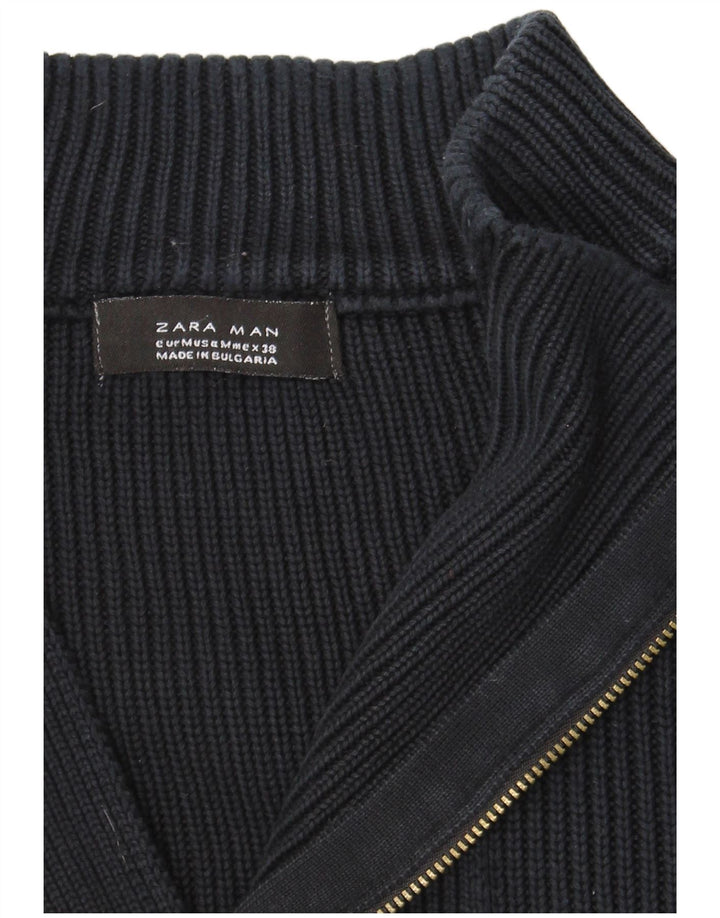 ZARA sweater med lynlås til mænd mellem marineblå