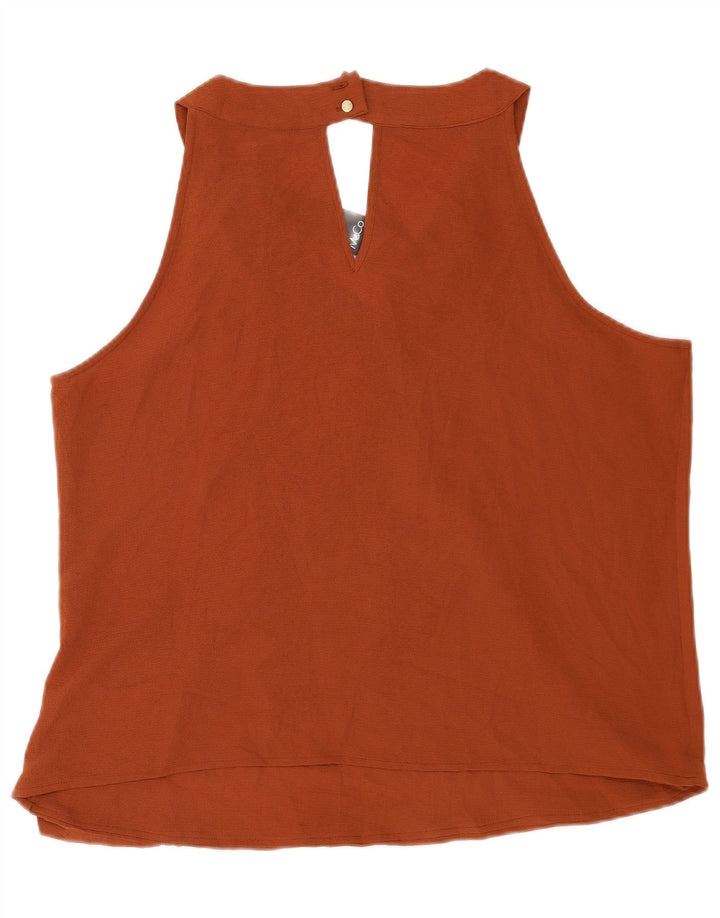 M&Co Dame ærmeløs bluse Top UK 20 2XL Brun Polyester