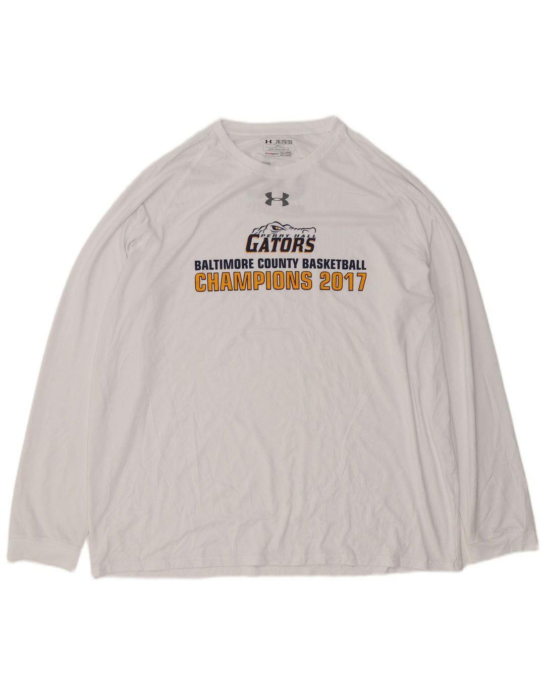 UNDER ARMOUR Herre Grafisk Top Langærmet 2XL Hvid