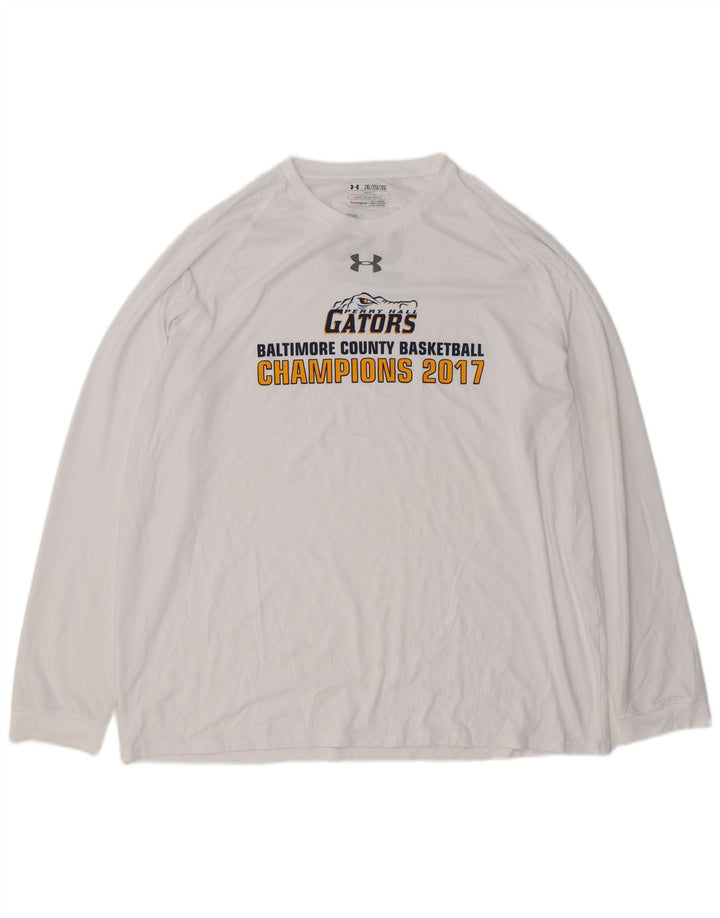 UNDER ARMOUR Herre Grafisk Top Langærmet 2XL Hvid