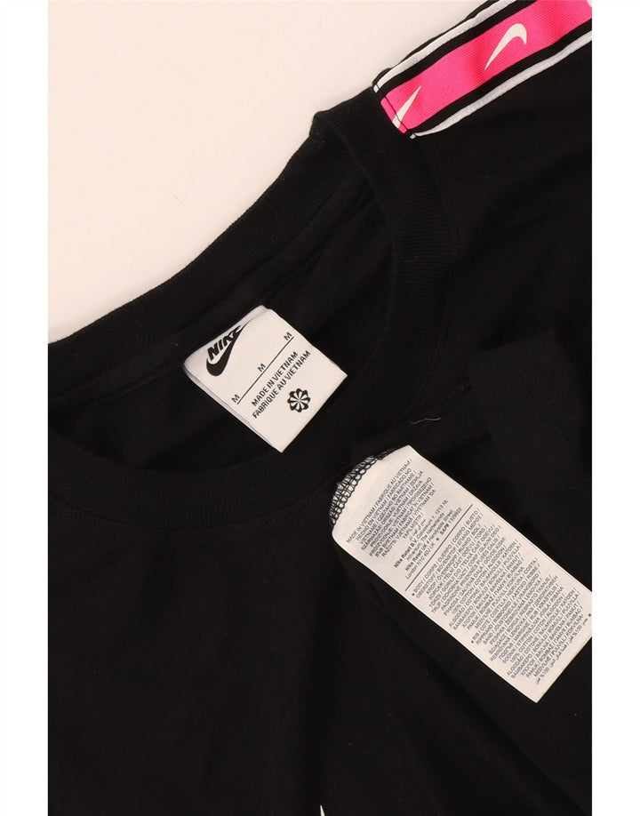 Nike Herre grafisk T-shirt Top Medium Sort Colourblock Bomuld