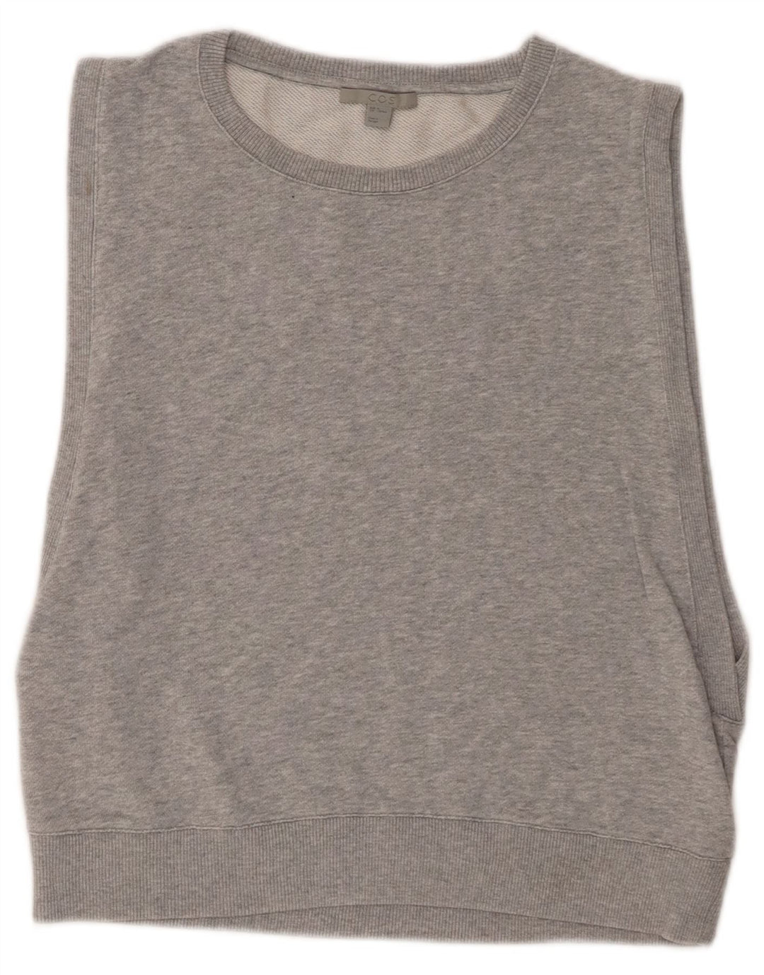 Cos Womens Crop Ærmeløs sweatshirt Jumper UK 12 Medium Grey Bomuld