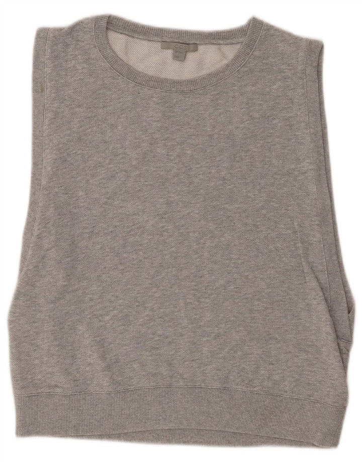 Cos Womens Crop Ærmeløs sweatshirt Jumper UK 12 Medium Grey Bomuld