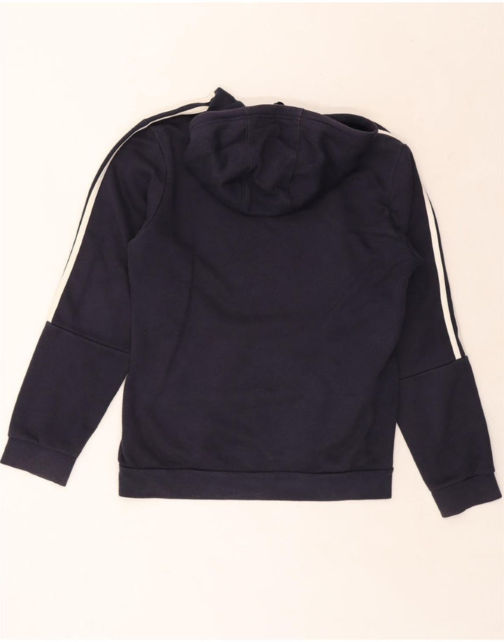 ADIDAS Mens Graphic Hoodie Jumper Medium Navy Blue Cotton