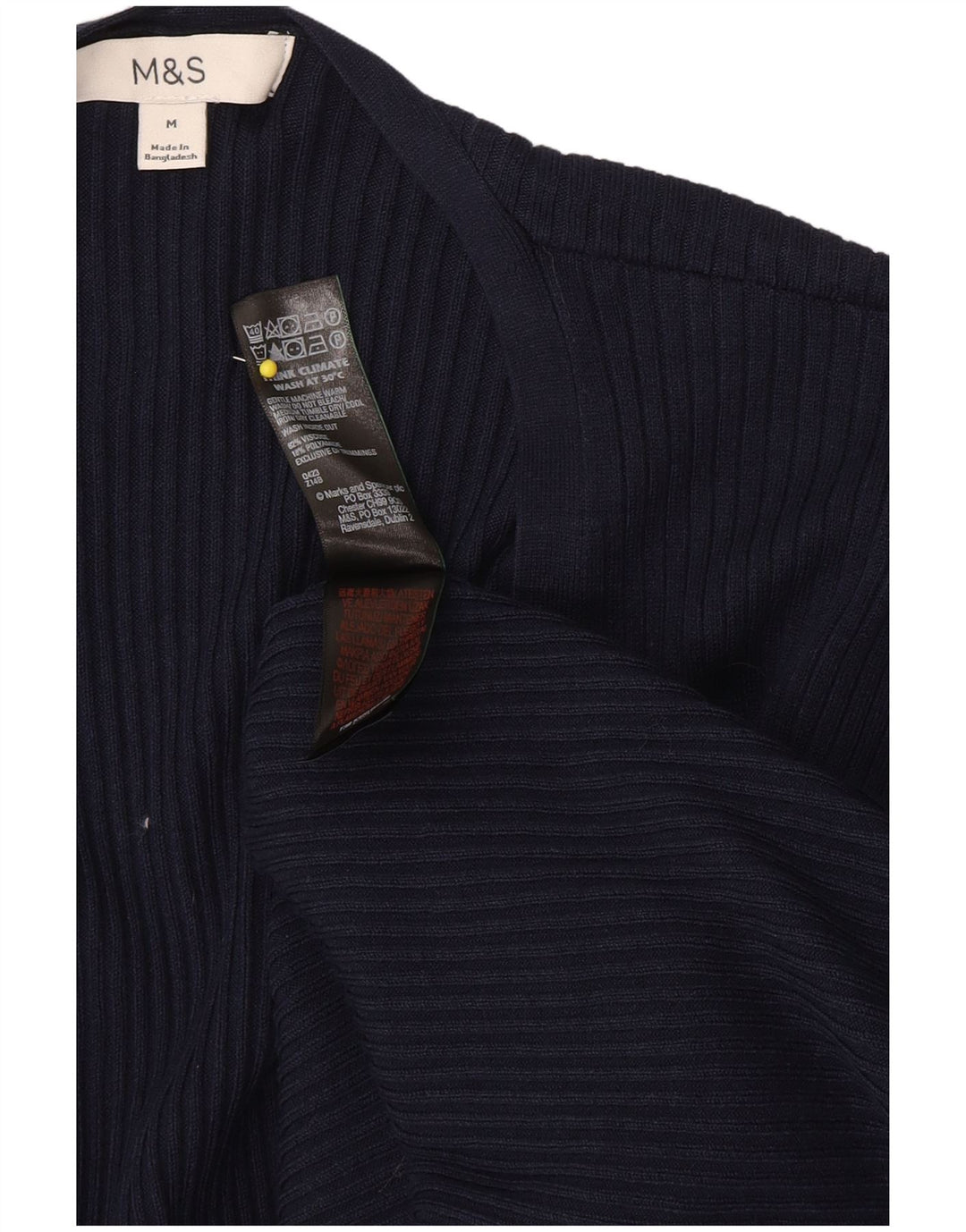 Marks & Spencer Dame Longline Cardigan Sweater UK 14 Medium Navy Blue Cla
