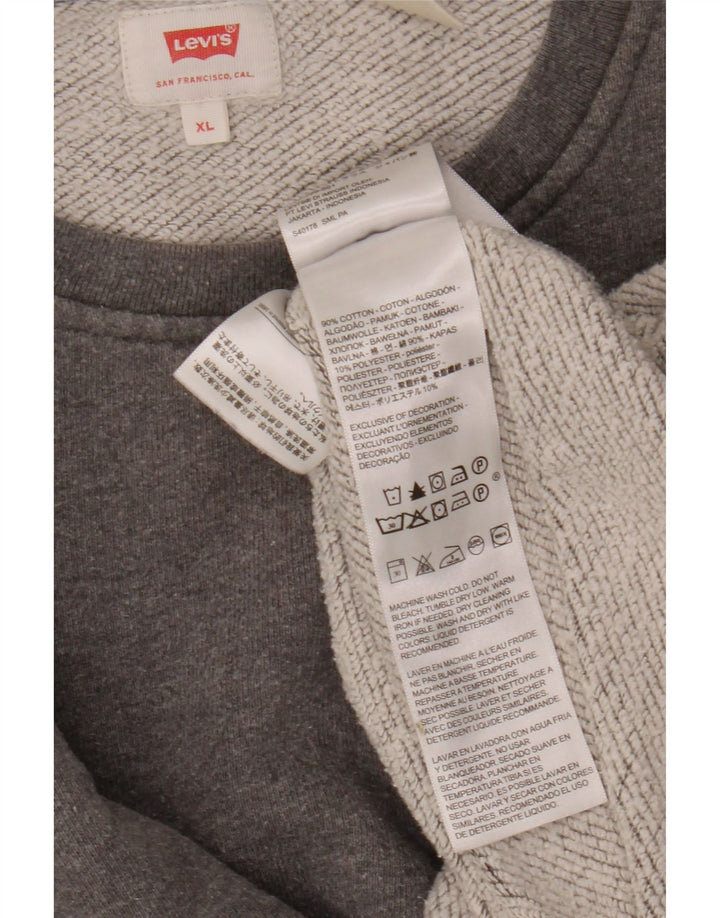 Levi's Herre grafisk sweatshirt Jumper XL Grå bomuld