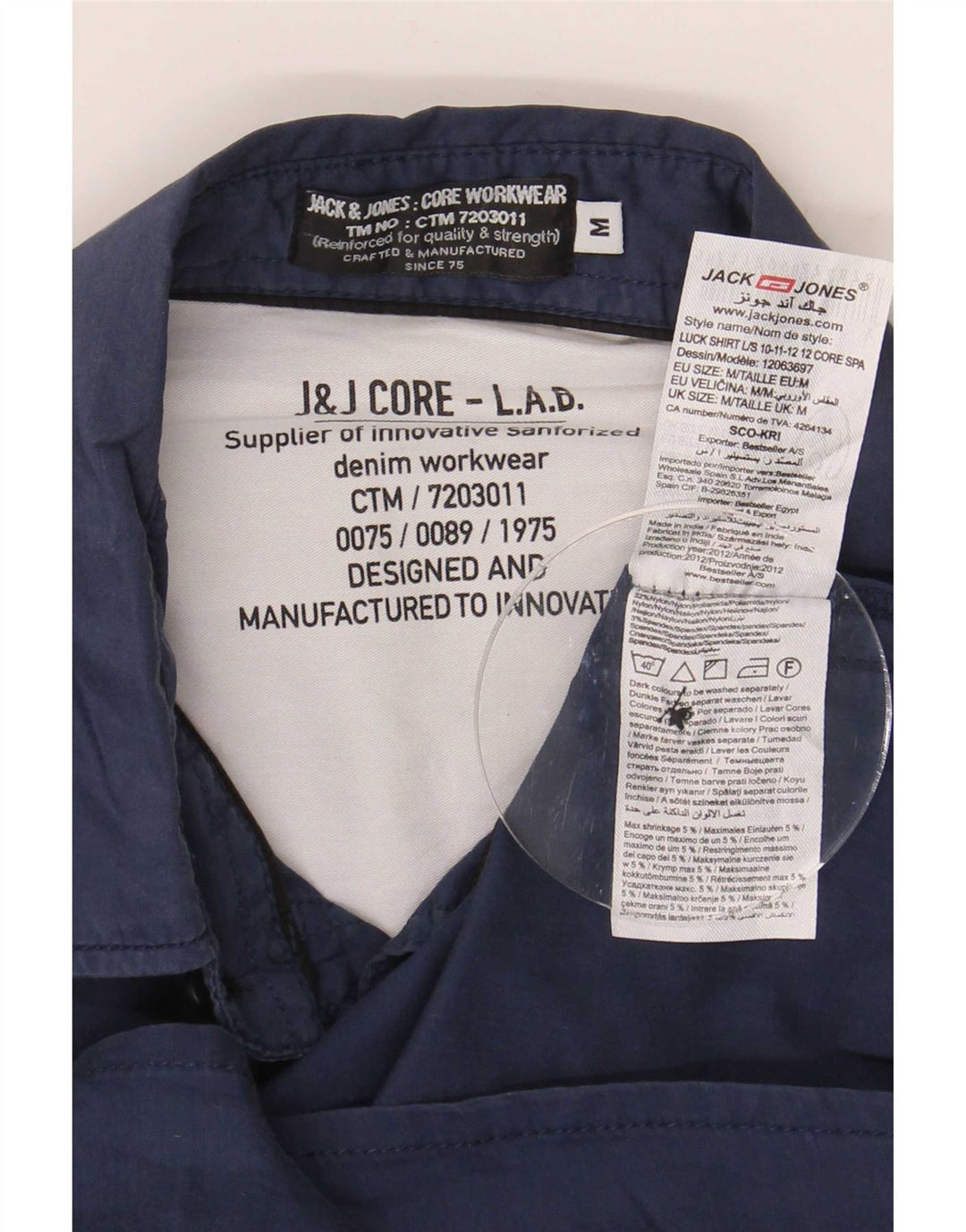 Jack & Jones herreskjorte medium marineblå nylon