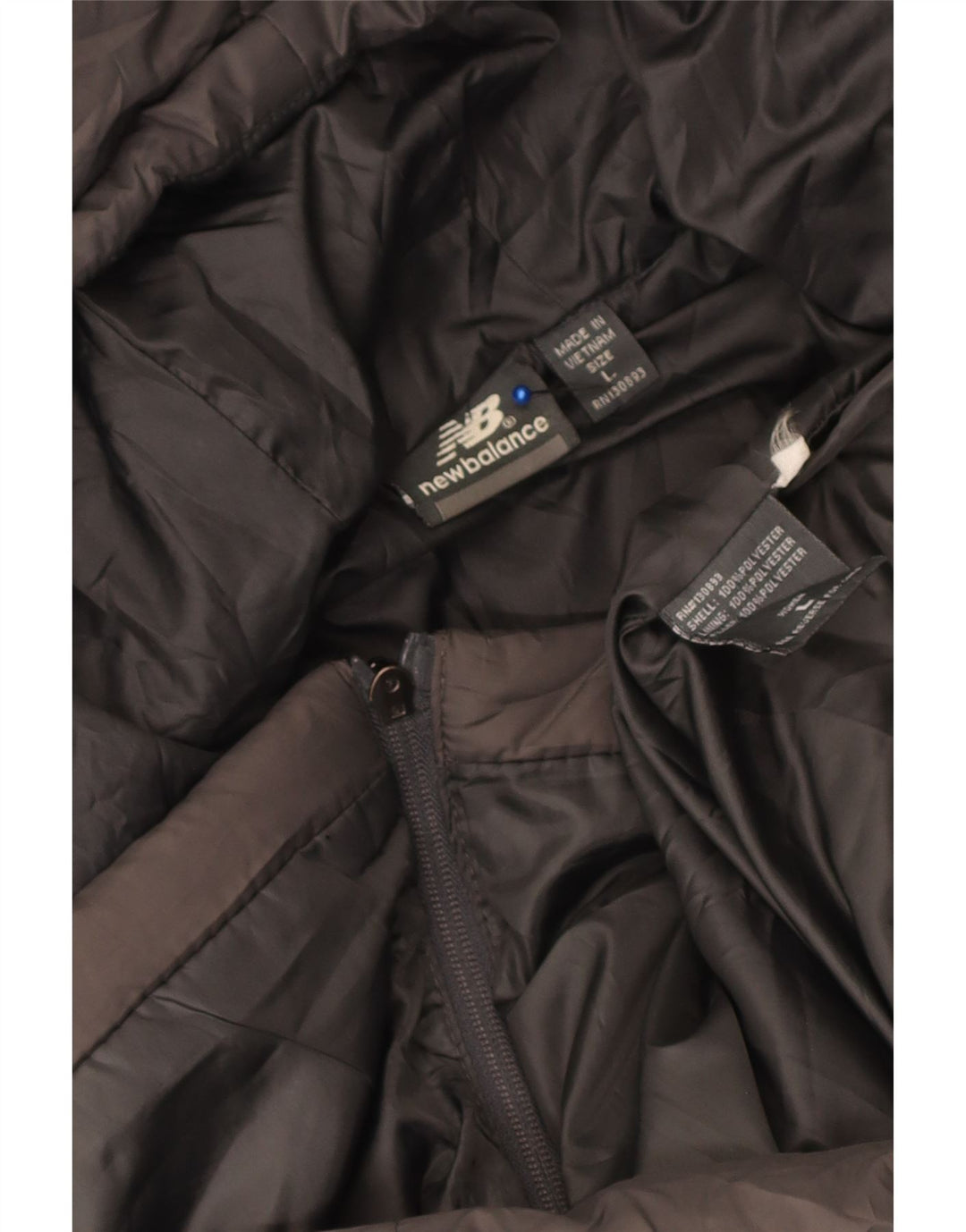 New Balance Polstret frakke med hætte til kvinder UK 16 Large Grå Polyester