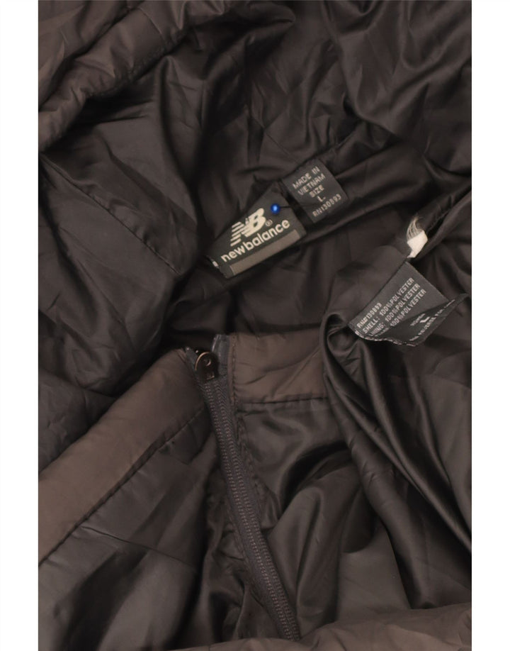 New Balance Polstret frakke med hætte til kvinder UK 16 Large Grå Polyester