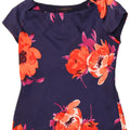 COAST Dame Bluse Top UK 12 Medium Navy Blue Floral Polyester