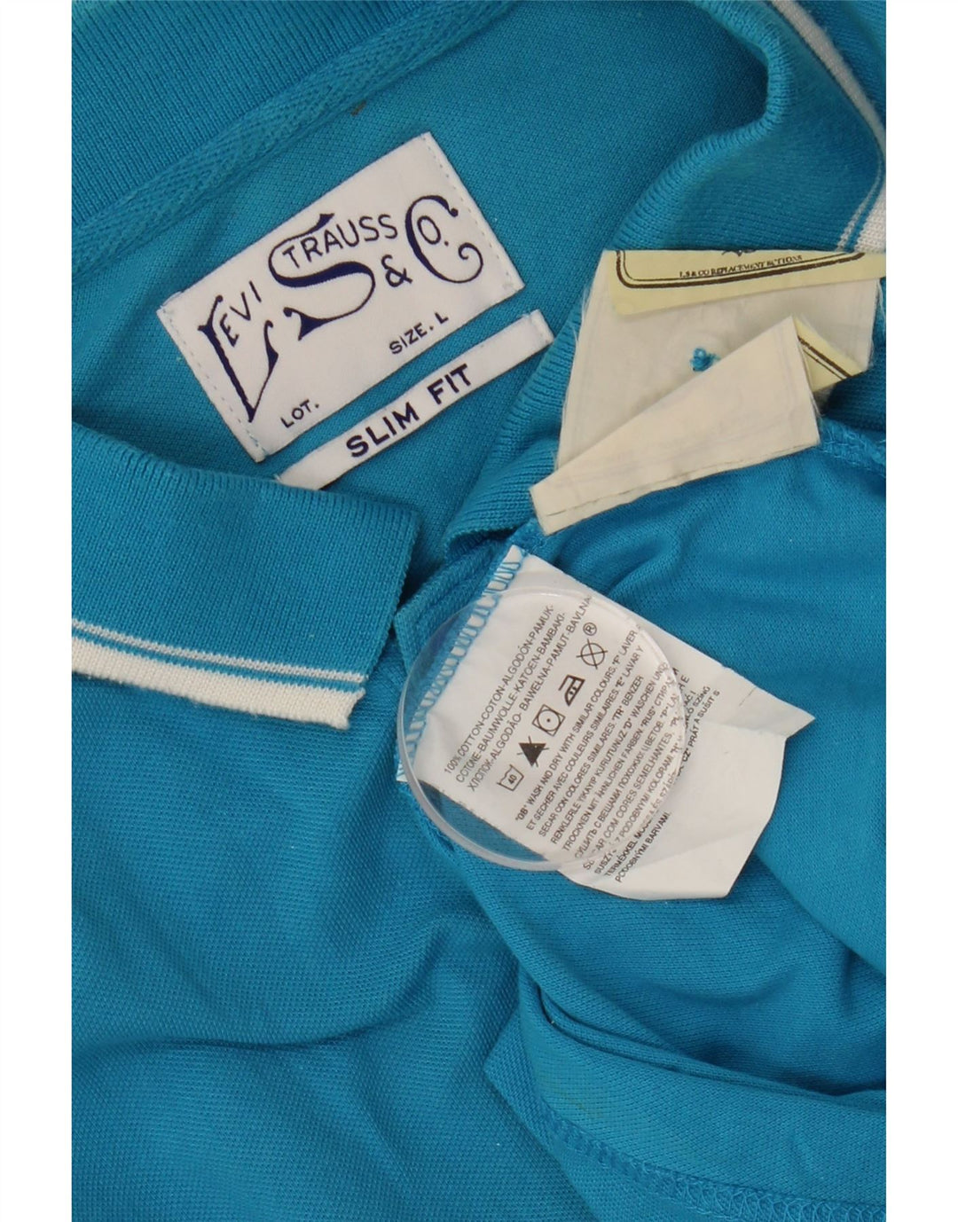 LEVI'S Herre Slim Fit Polo Shirt Stor Blå Bomuld