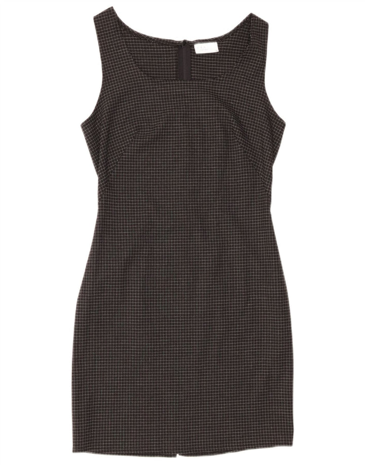 HENNES Womens Sheath Dress EU 36 Small Black Check Polyester