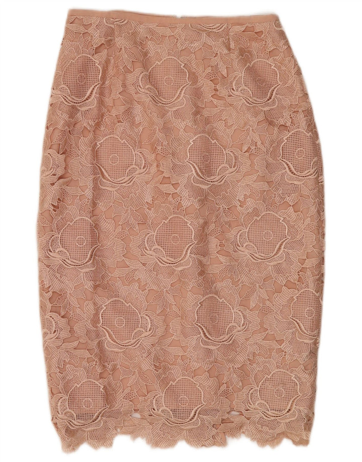 Ted Baker Dame Midi Pencil Skirt Størrelse 2 Small W26 Pink Floral Polyester