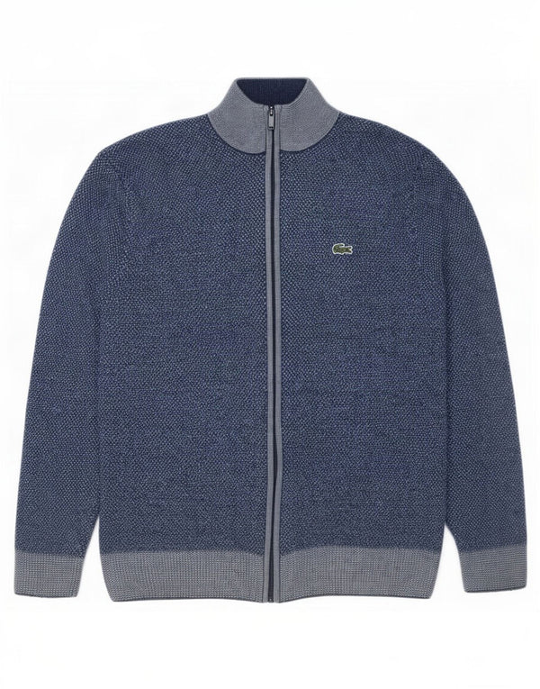 Lacoste Herre Cardigan Sweater Str. 5 Large Blå Uld