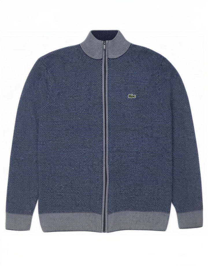 Lacoste Herre Cardigan Sweater Str. 5 Large Blå Uld