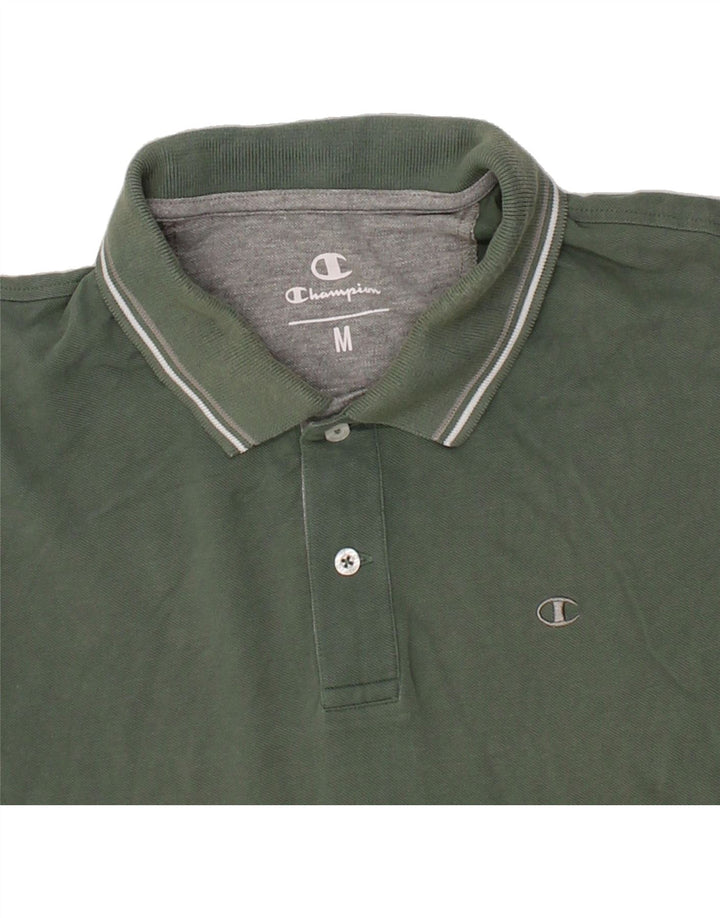 CHAMPION Mens Polo Shirt Medium Green Cotton Vintage Champion and Second-Hand Champion from Messina Hembry 
