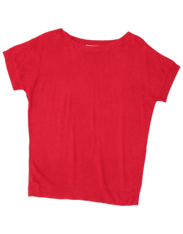 Marks & Spencer Dame Boat Neck Jumper Sweater UK 12 Medium Red
