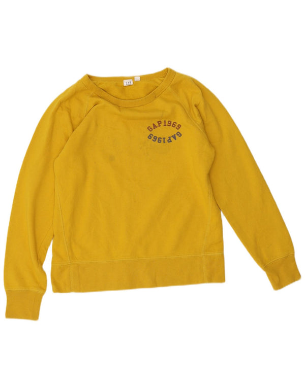 Gap Dame Sweatshirt Jumper UK 10 Lille Gul Bomuld