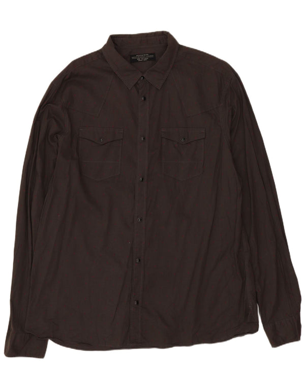 All Saints Herreskjorte 2XL Grå plettet bomuld