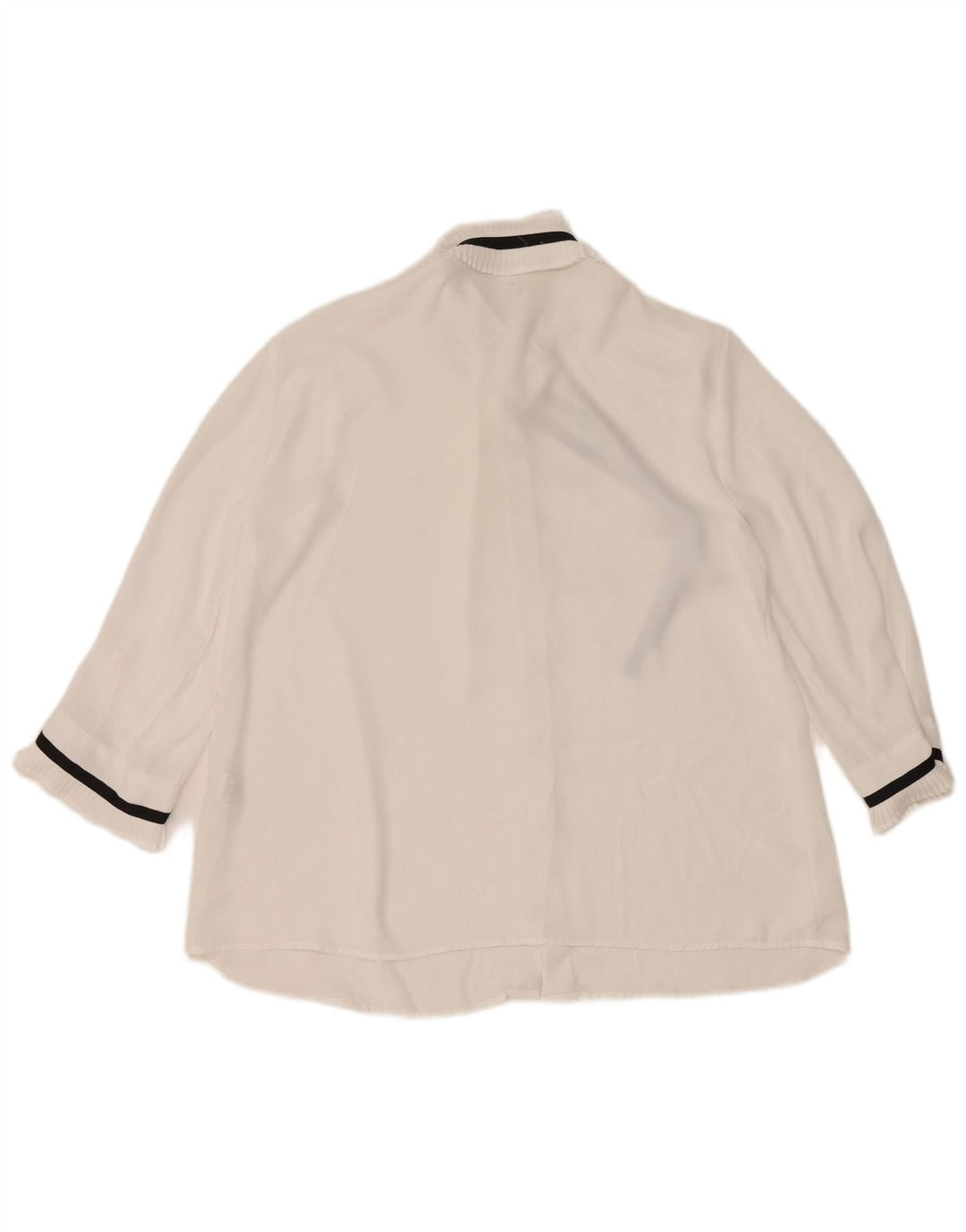Zara skjortebluse med 3/4 ærmer til kvinder UK 14 Medium White Polyester