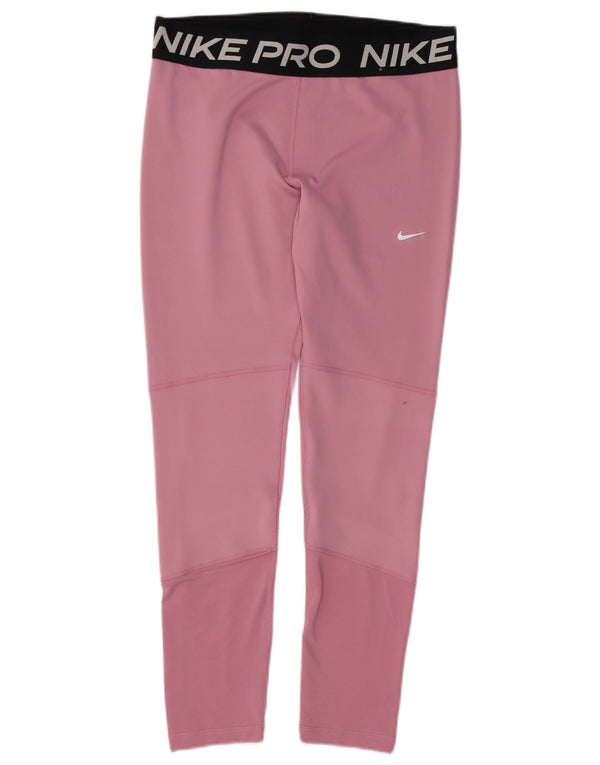 Nike Dame Dri Fit Grafiske Leggings UK 18 XL Pink Polyester