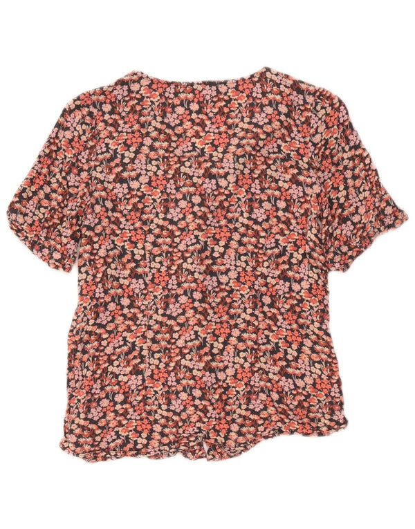 Fat Face Dame Kortærmet Skjorte Bluse UK 8 Small Multicolored Floral