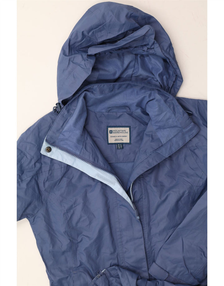 MOUNTAIN WAREHOUSE Womens Hooded Raincoat UK 8 Small Blue Polyester Vintage Mountain Warehouse and Second-Hand Mountain Warehouse from Messina Hembry 