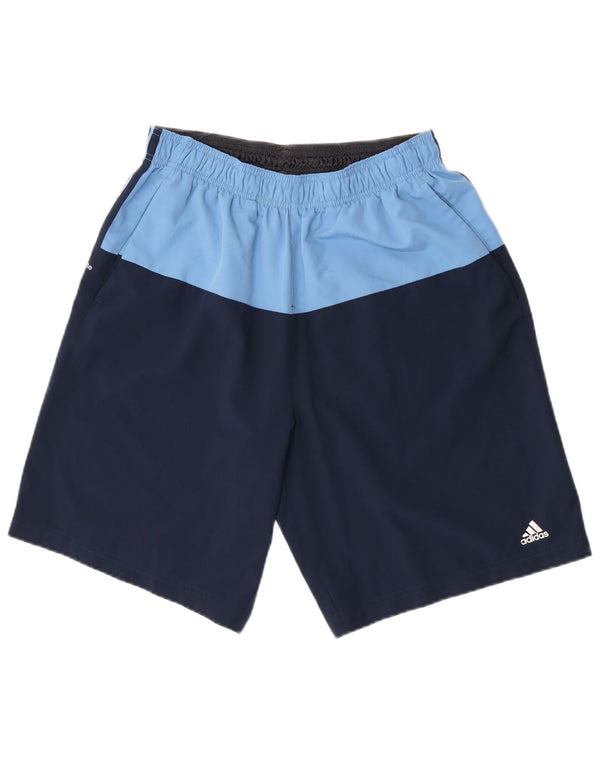 Adidas Dame Climalite Sport Shorts UK 14 Large Navy Blue Colourblock