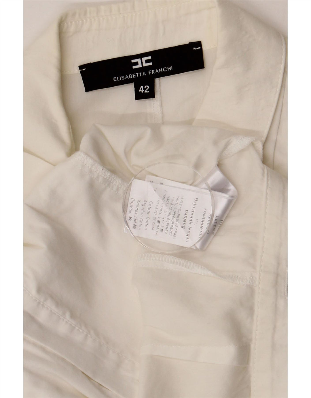 ELISABETTA FRANCHI Dame ærmeløs skjorte Bluse IT 42 Medium White