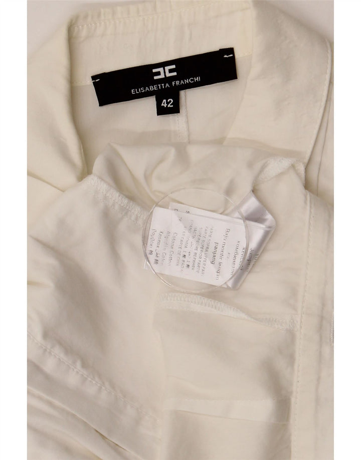 ELISABETTA FRANCHI Dame ærmeløs skjorte Bluse IT 42 Medium White