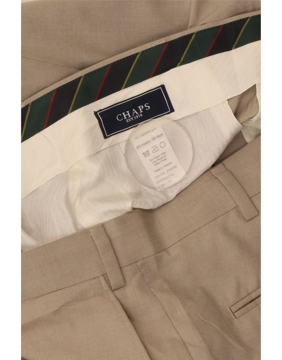 CHAPS Lige jakkesæt til mænd W36 L32 Beige Polyester
