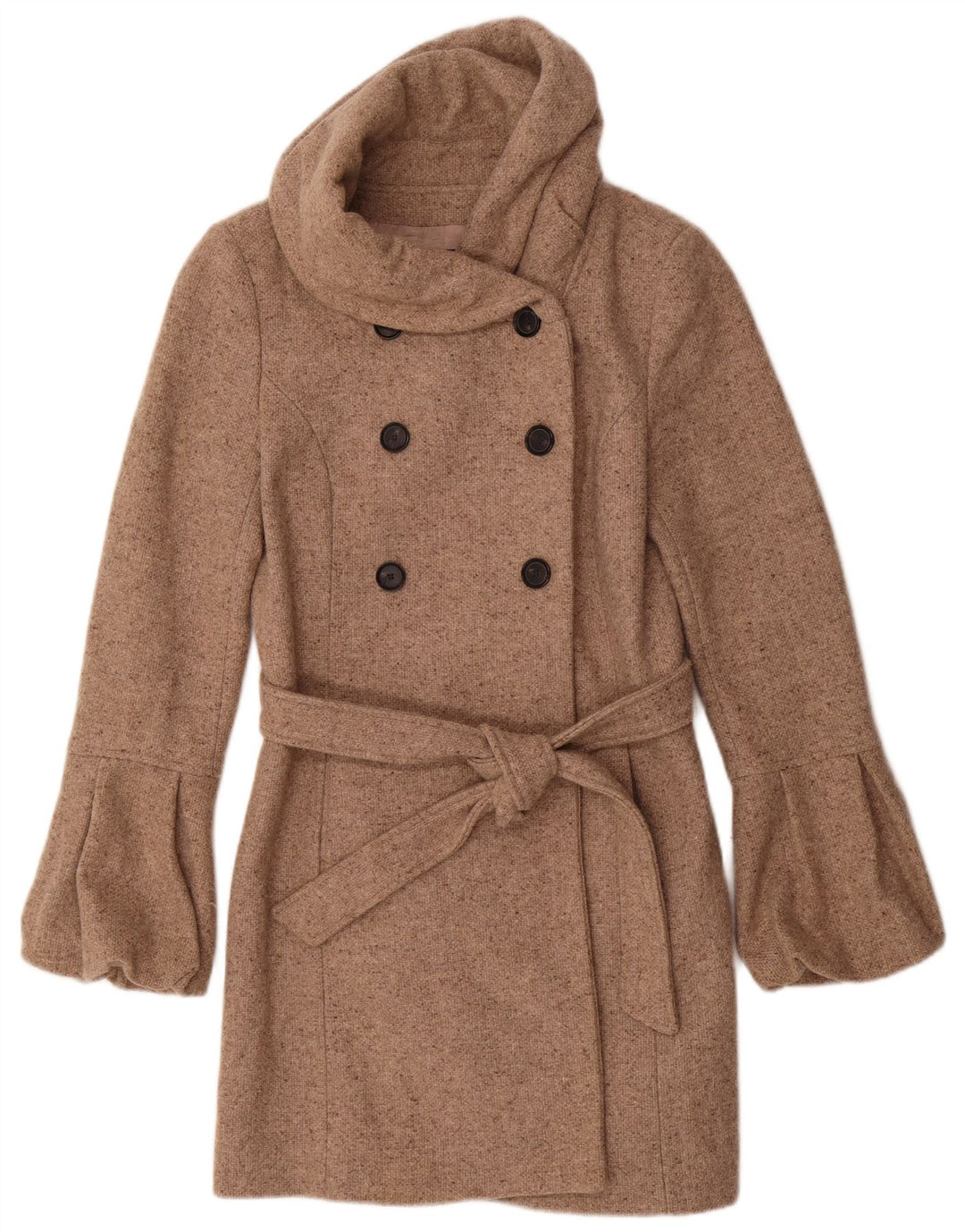 Zara Dobbeltradet Frakke UK 12 Medium Beige Flecked
