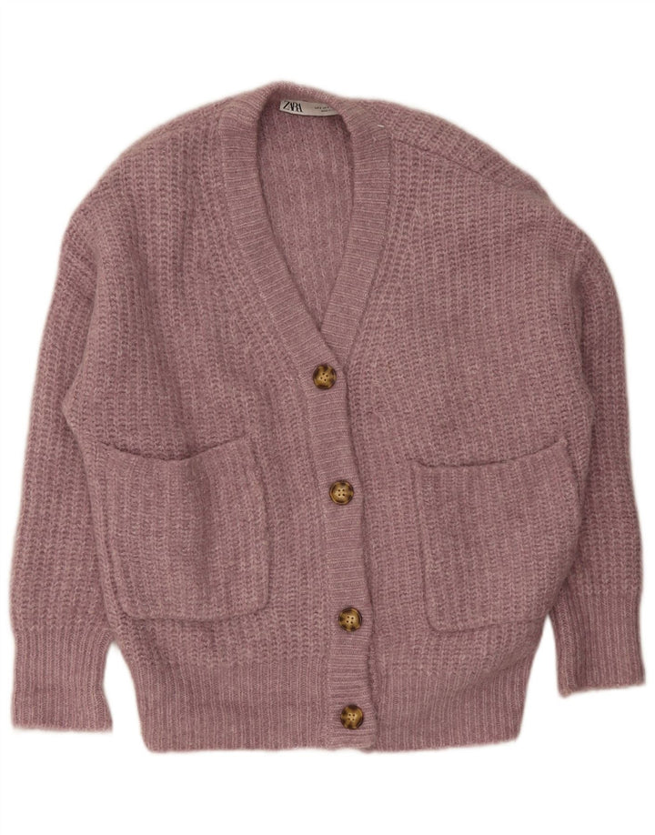Zara Dame Oversized Cardigan Sweater UK 10 Small Pink