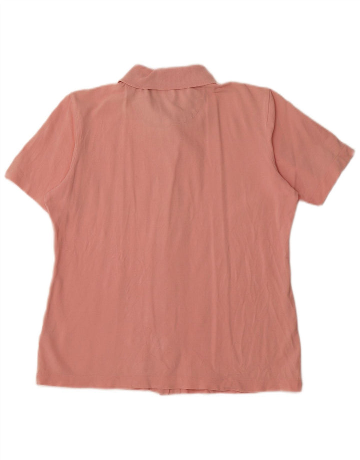 ASICS Womens Short Sleeve Shirt UK 14 Large Pink Cotton