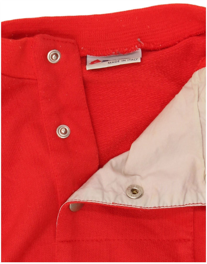 Lotto Herre Button Neck Jumper Sweater Lille Rød Colourblock Bomuld